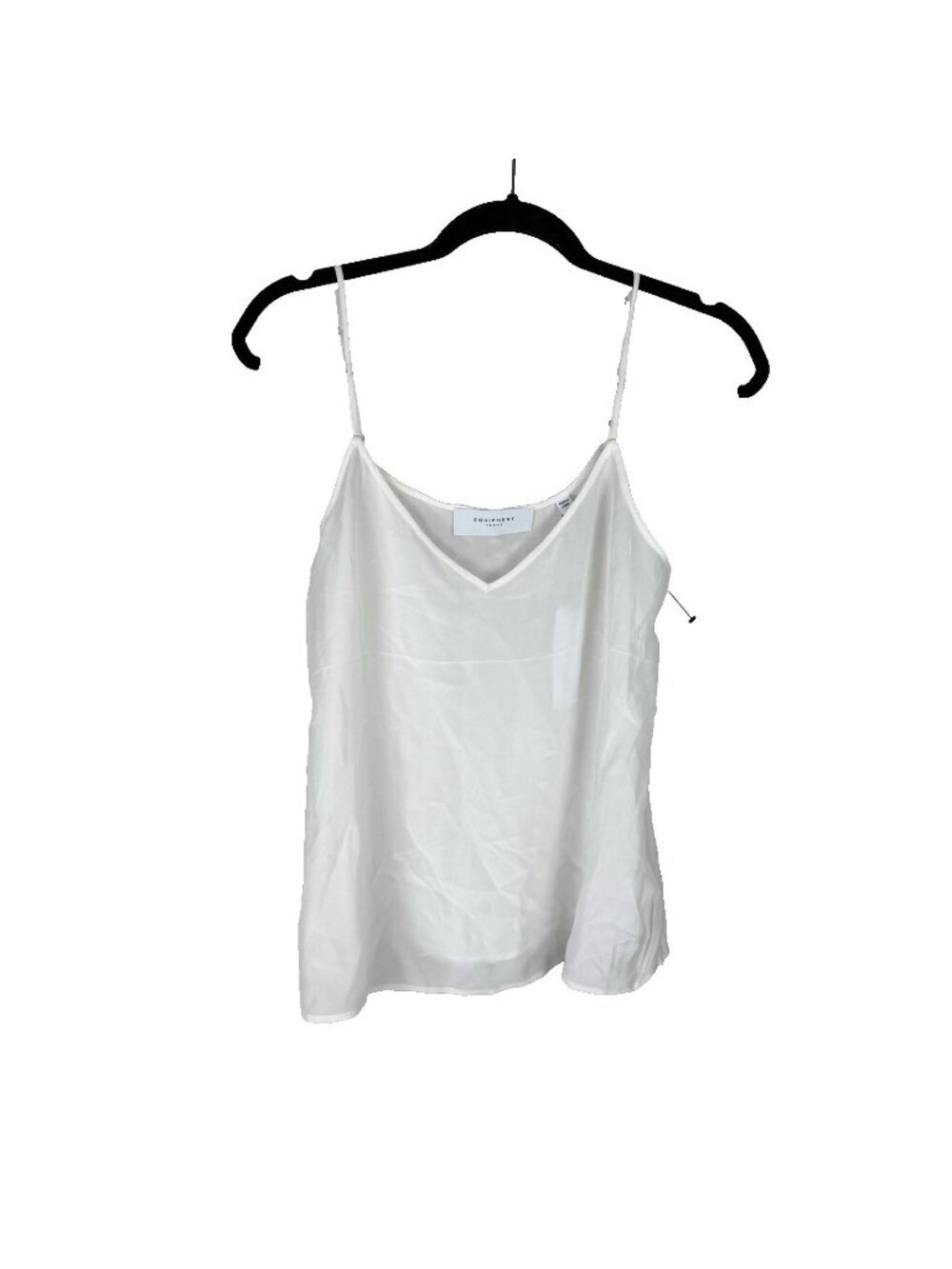 Equipment Femme NWT 100% Silk White Cami Tank Top Sz L V-Neck Minimalist Luxe - Picture 1 of 7
